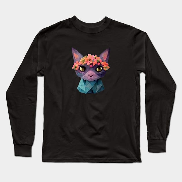 cute stylized cat Long Sleeve T-Shirt by ElArrogante